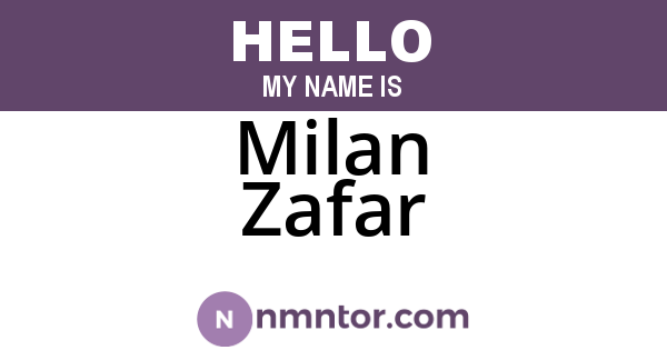 Milan Zafar