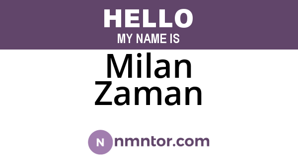 Milan Zaman