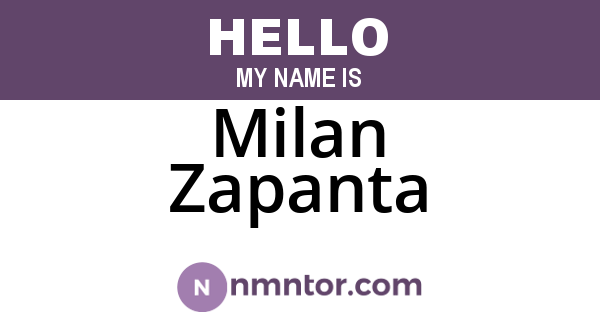 Milan Zapanta