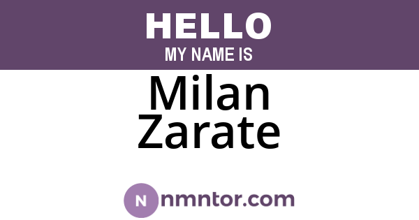 Milan Zarate