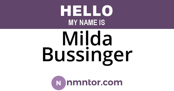 Milda Bussinger