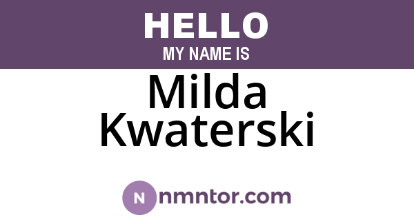Milda Kwaterski