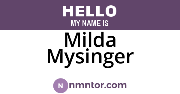 Milda Mysinger