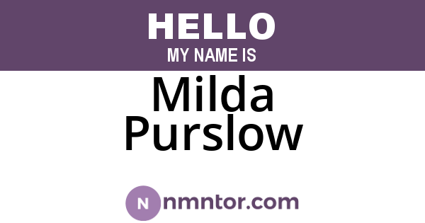 Milda Purslow
