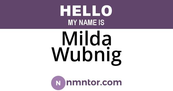 Milda Wubnig