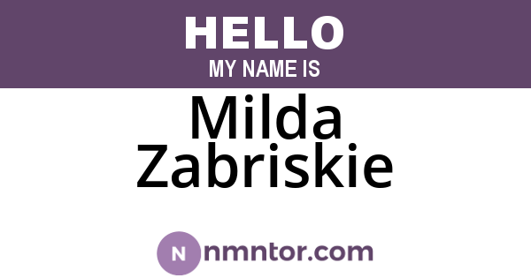 Milda Zabriskie