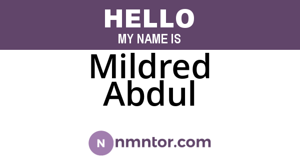 Mildred Abdul