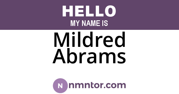 Mildred Abrams