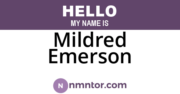 Mildred Emerson