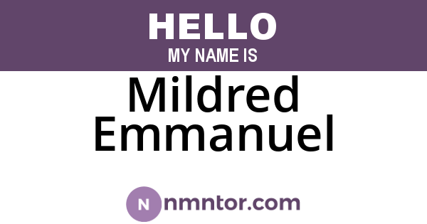 Mildred Emmanuel