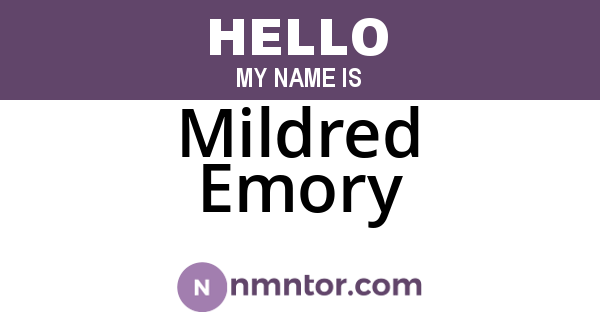 Mildred Emory