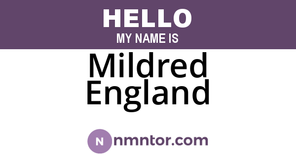 Mildred England