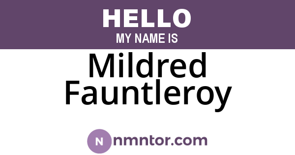 Mildred Fauntleroy
