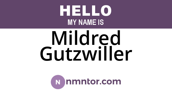 Mildred Gutzwiller