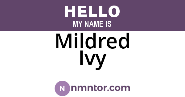 Mildred Ivy