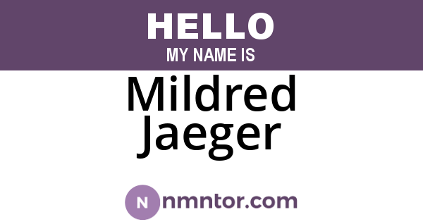 Mildred Jaeger