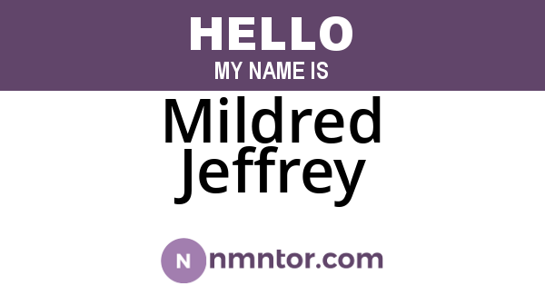 Mildred Jeffrey