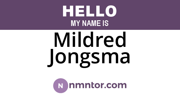 Mildred Jongsma