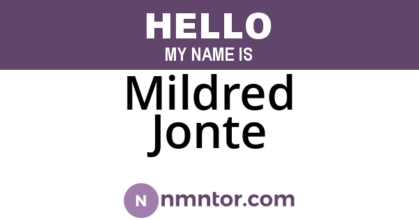 Mildred Jonte
