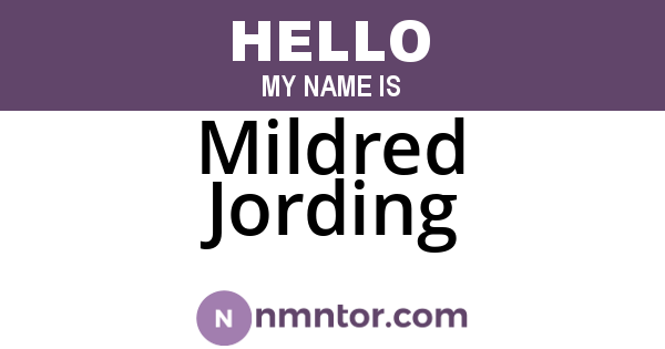 Mildred Jording