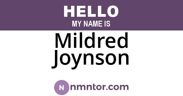 Mildred Joynson