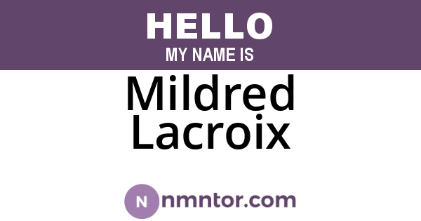 Mildred Lacroix