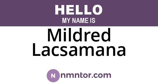 Mildred Lacsamana