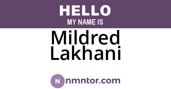 Mildred Lakhani