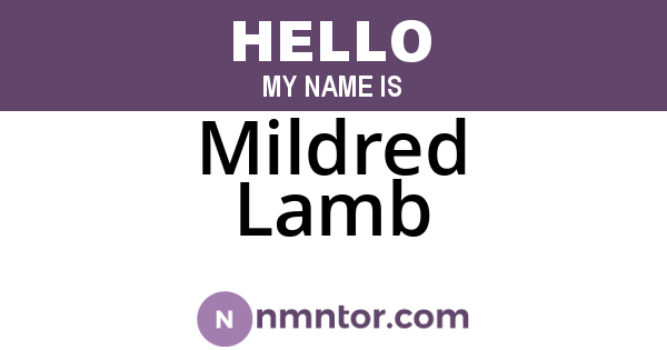 Mildred Lamb