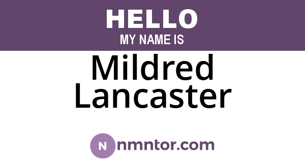 Mildred Lancaster