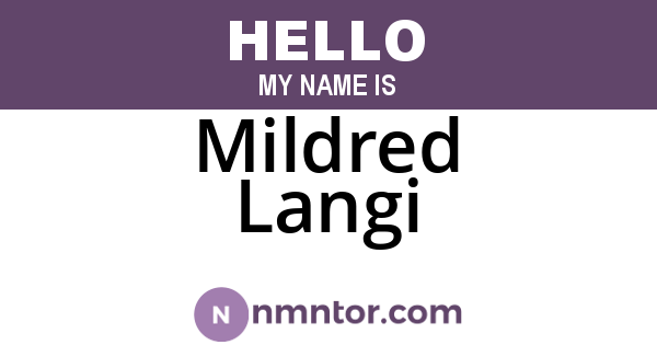 Mildred Langi
