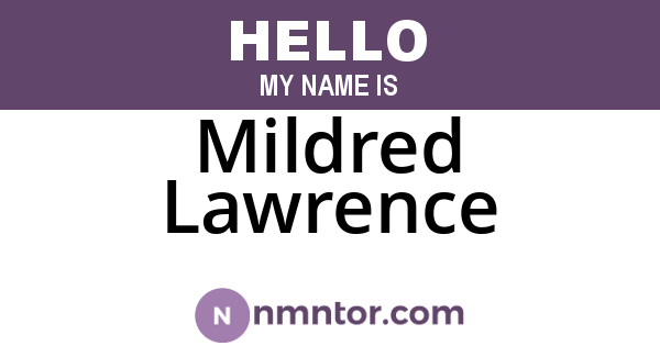 Mildred Lawrence