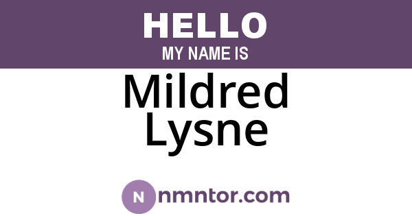 Mildred Lysne