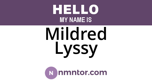 Mildred Lyssy