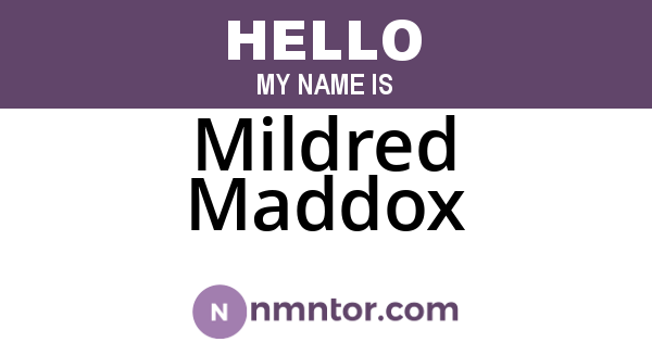 Mildred Maddox