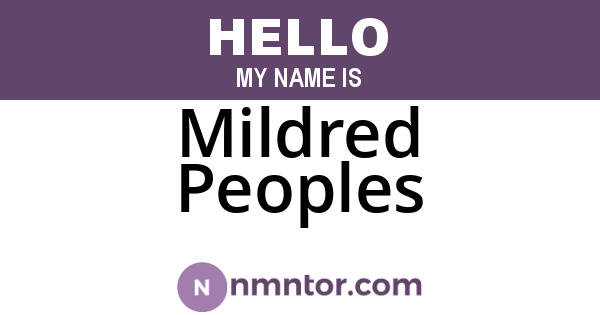 Mildred Peoples