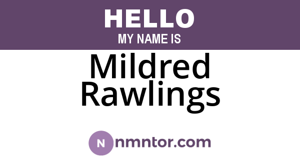 Mildred Rawlings