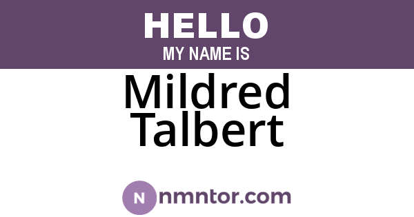 Mildred Talbert