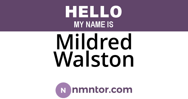 Mildred Walston
