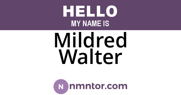 Mildred Walter