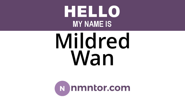 Mildred Wan