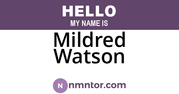 Mildred Watson