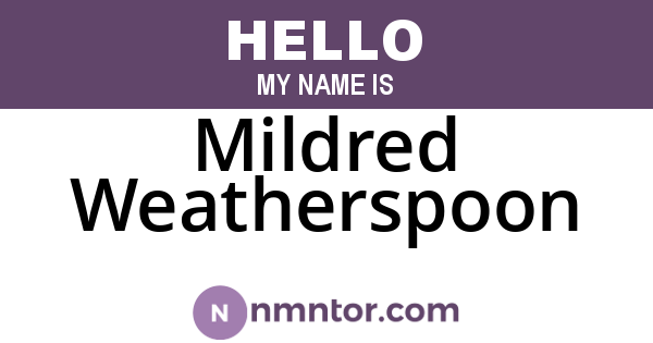 Mildred Weatherspoon