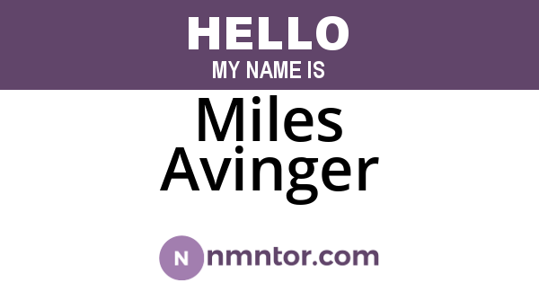 Miles Avinger