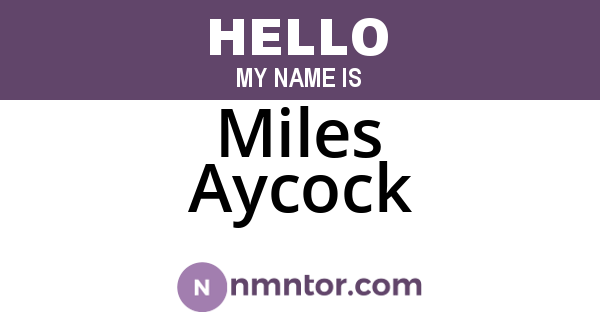 Miles Aycock