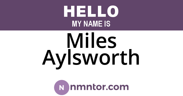 Miles Aylsworth