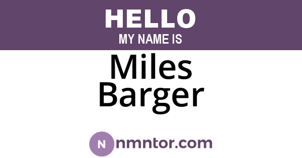 Miles Barger
