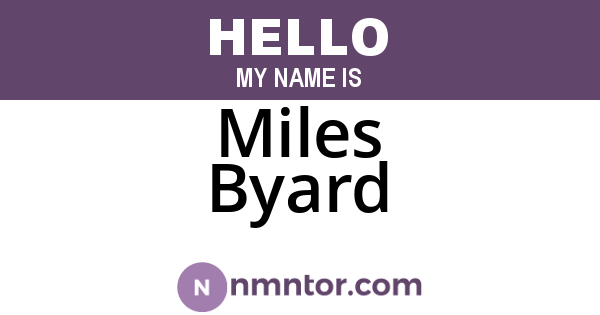 Miles Byard
