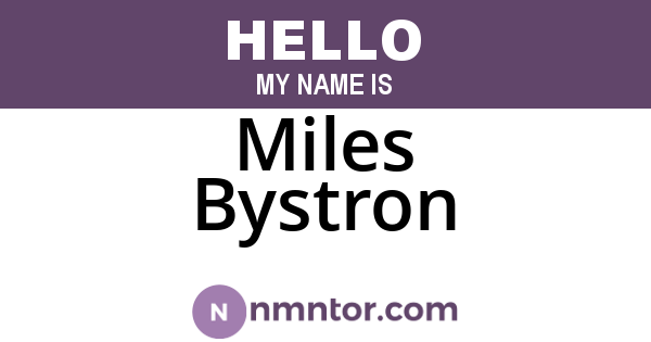 Miles Bystron