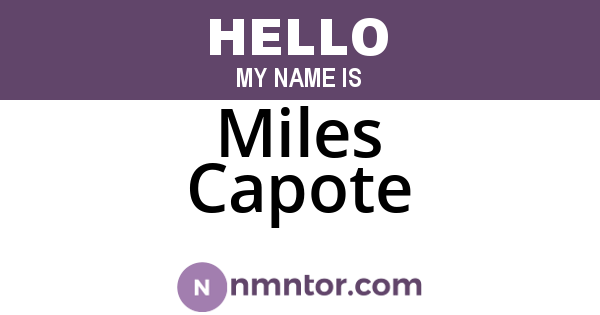 Miles Capote